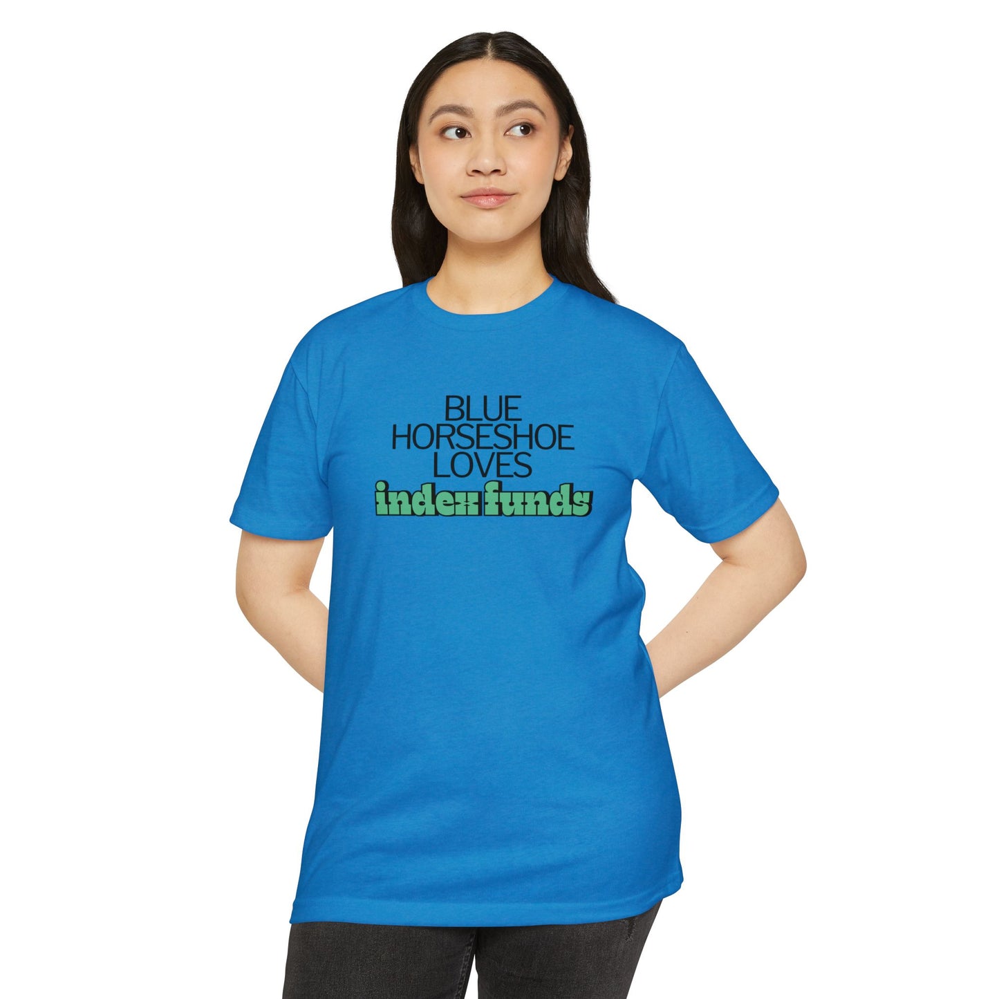 "Blue Horseshoe Loves Index Funds" T-Shirt