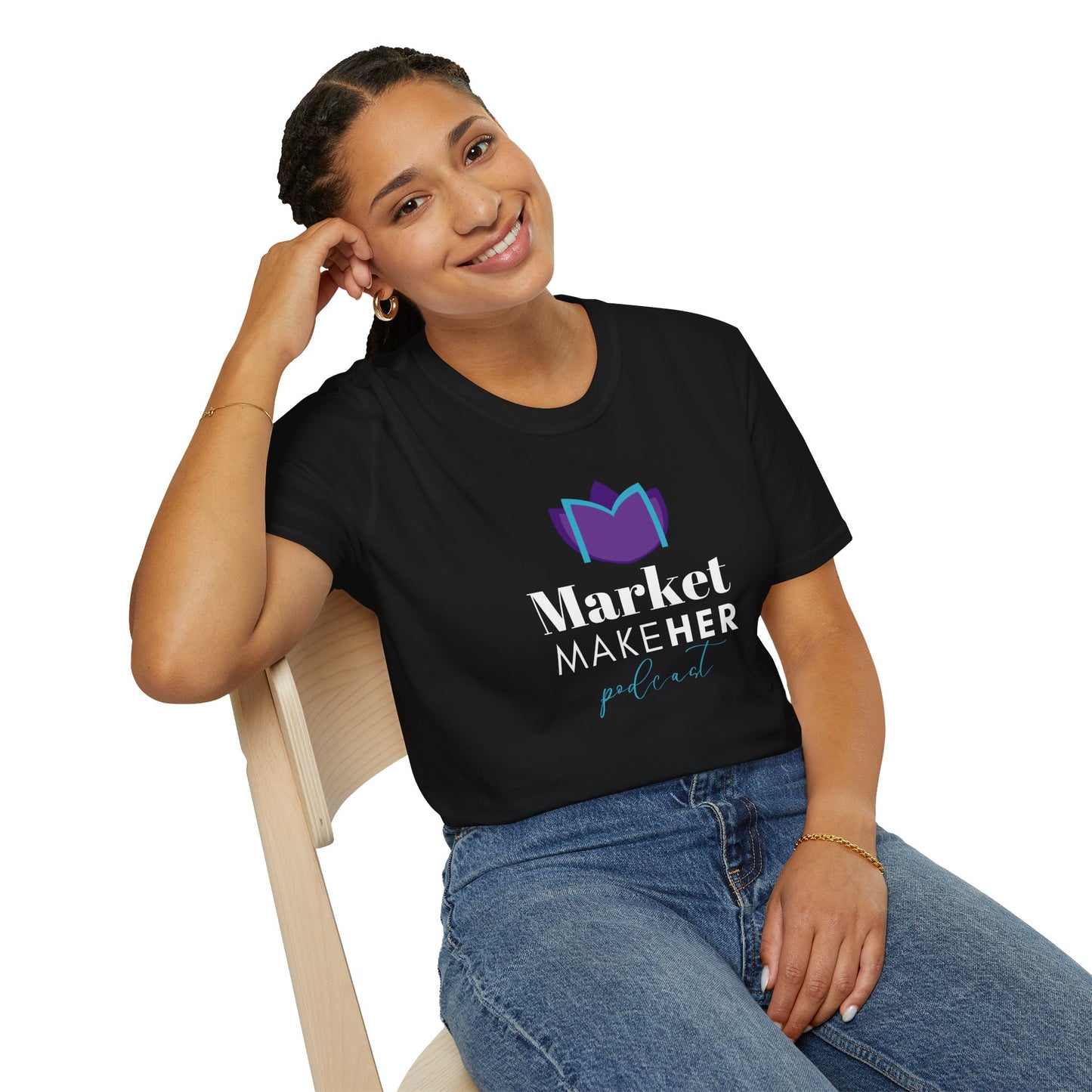 Logo Unisex T-Shirt for Market MakeHER Podcast Fans, Brand Merch, Finance Apparel, Market MakeHer Tee