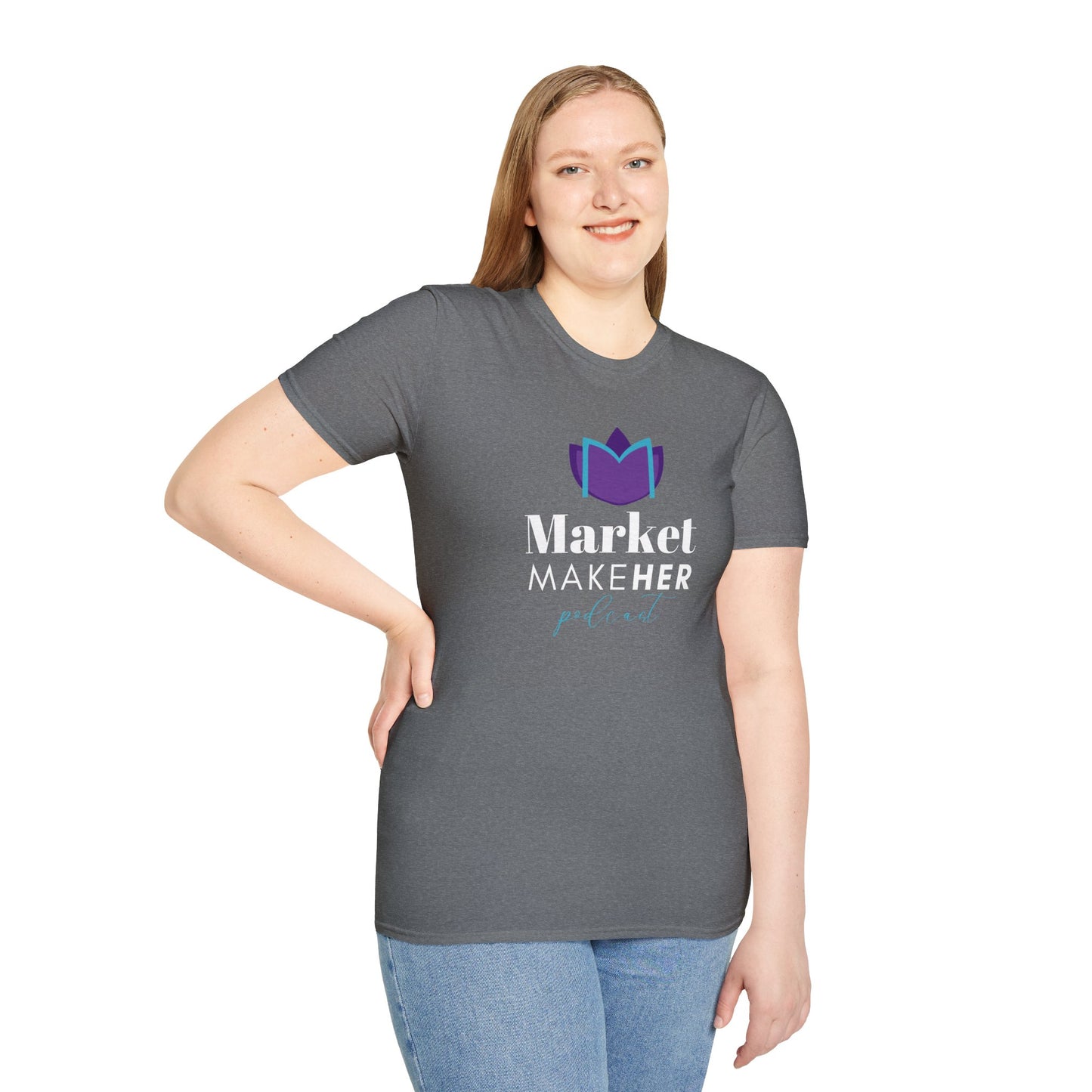 Logo Unisex T-Shirt for Market MakeHER Podcast Fans, Brand Merch, Finance Apparel, Market MakeHer Tee