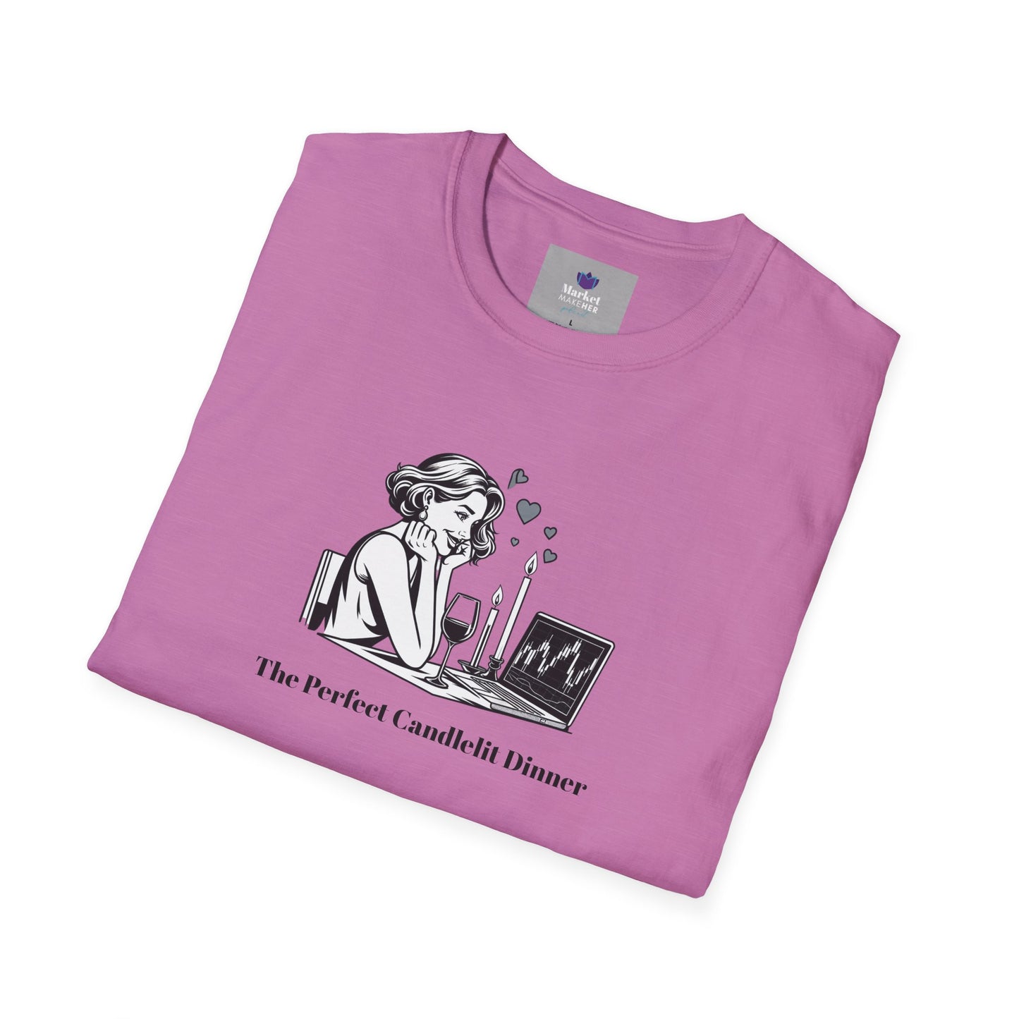 "The Perfect Candlelit Dinner" Finance T-Shirt by Jess Inskip - Unisex Soft Cotton Tee