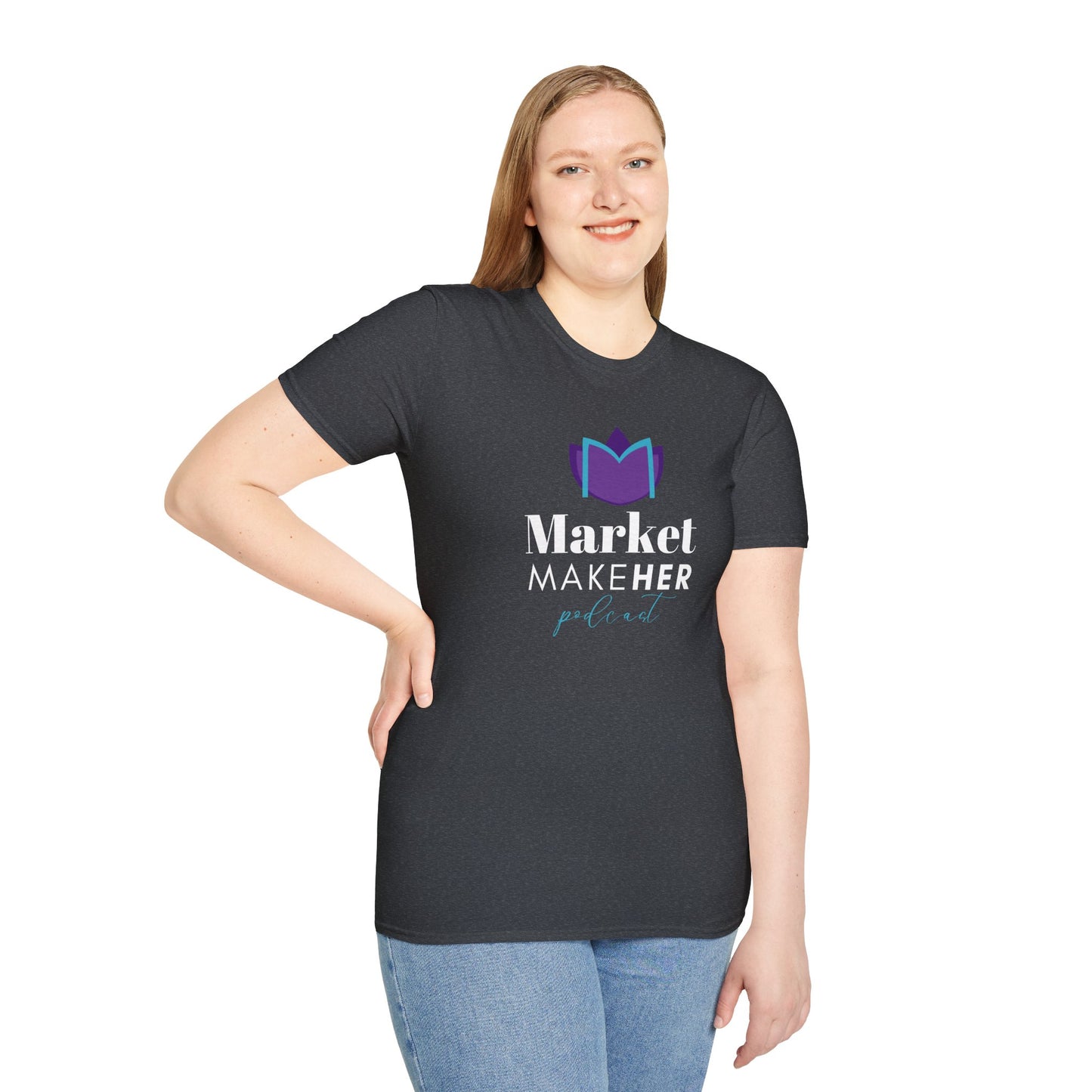 Logo Unisex T-Shirt for Market MakeHER Podcast Fans, Brand Merch, Finance Apparel, Market MakeHer Tee