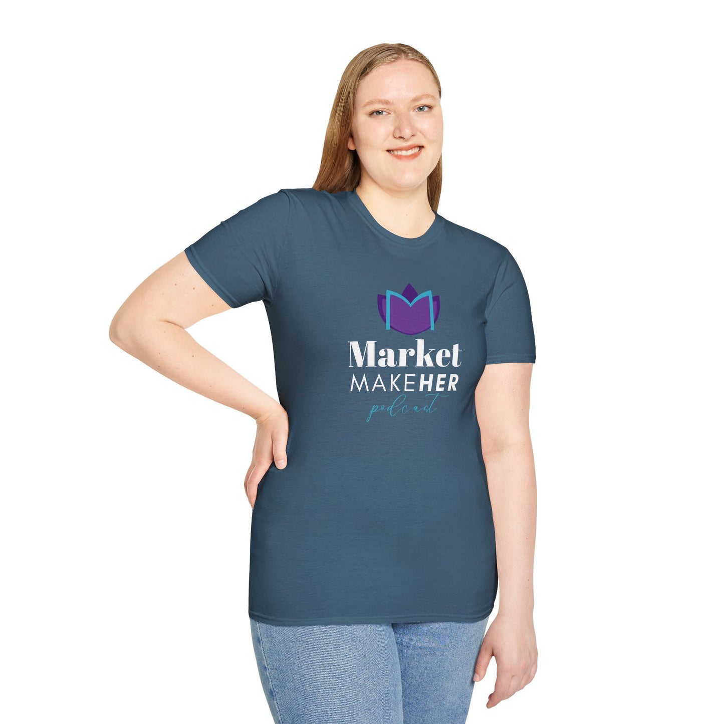 Logo Unisex T-Shirt for Market MakeHER Podcast Fans, Brand Merch, Finance Apparel, Market MakeHer Tee