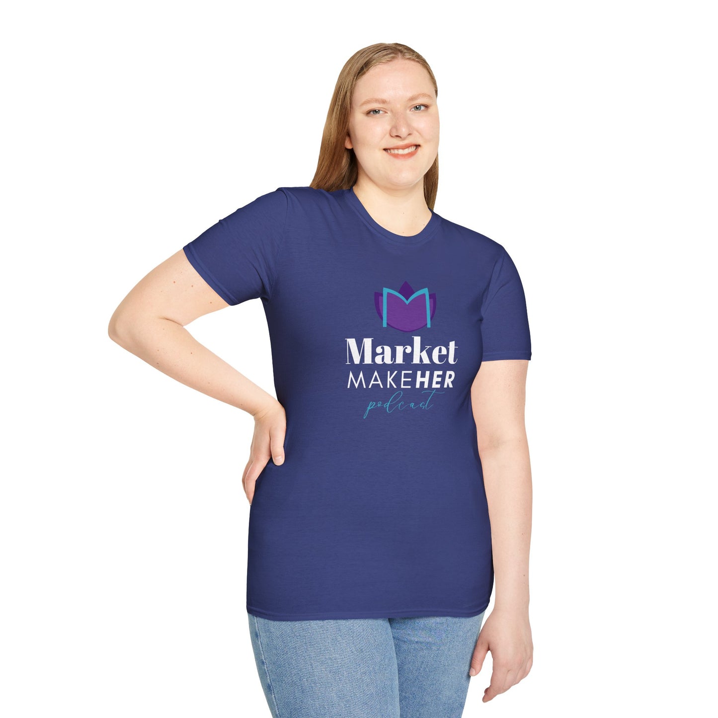 Logo Unisex T-Shirt for Market MakeHER Podcast Fans, Brand Merch, Finance Apparel, Market MakeHer Tee