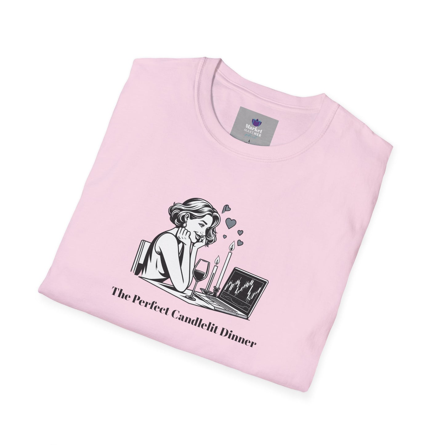 "The Perfect Candlelit Dinner" Finance T-Shirt by Jess Inskip - Unisex Soft Cotton Tee