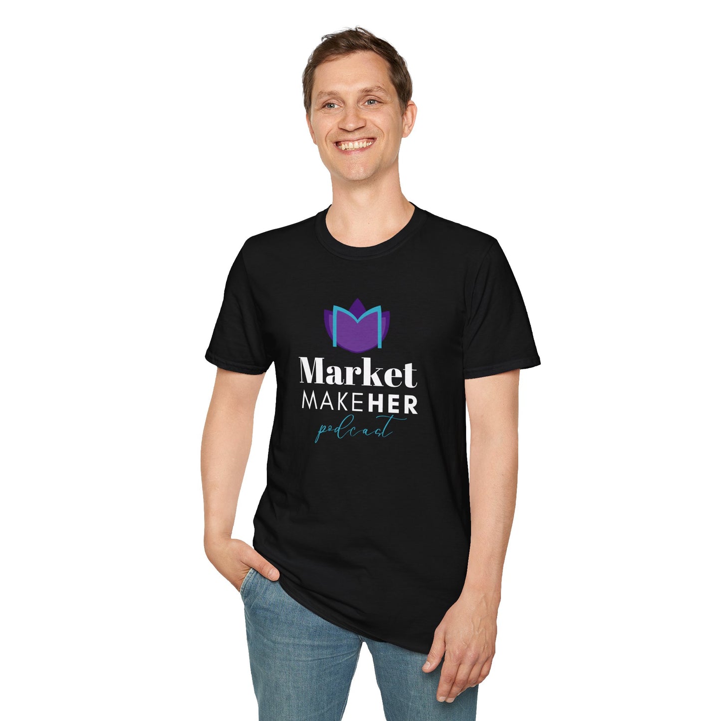 Logo Unisex T-Shirt for Market MakeHER Podcast Fans, Brand Merch, Finance Apparel, Market MakeHer Tee