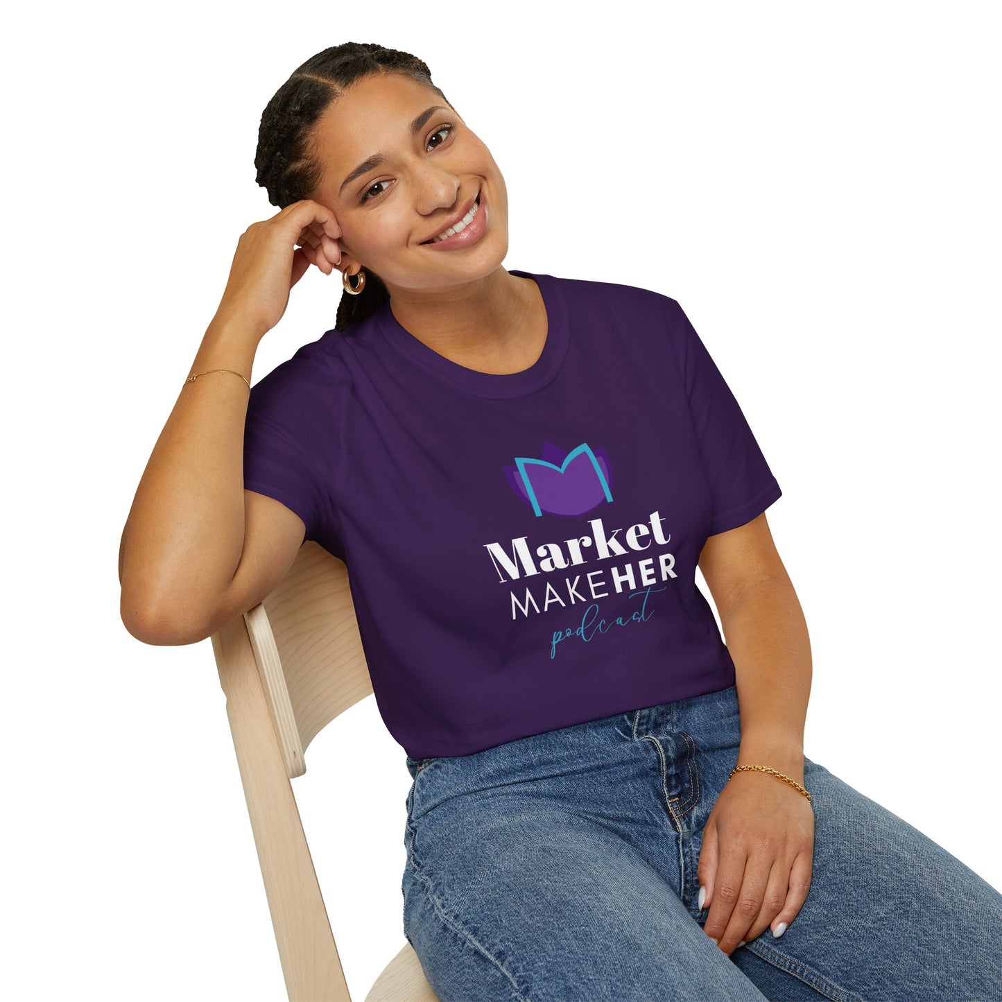 Logo Unisex T-Shirt for Market MakeHER Podcast Fans, Brand Merch, Finance Apparel, Market MakeHer Tee