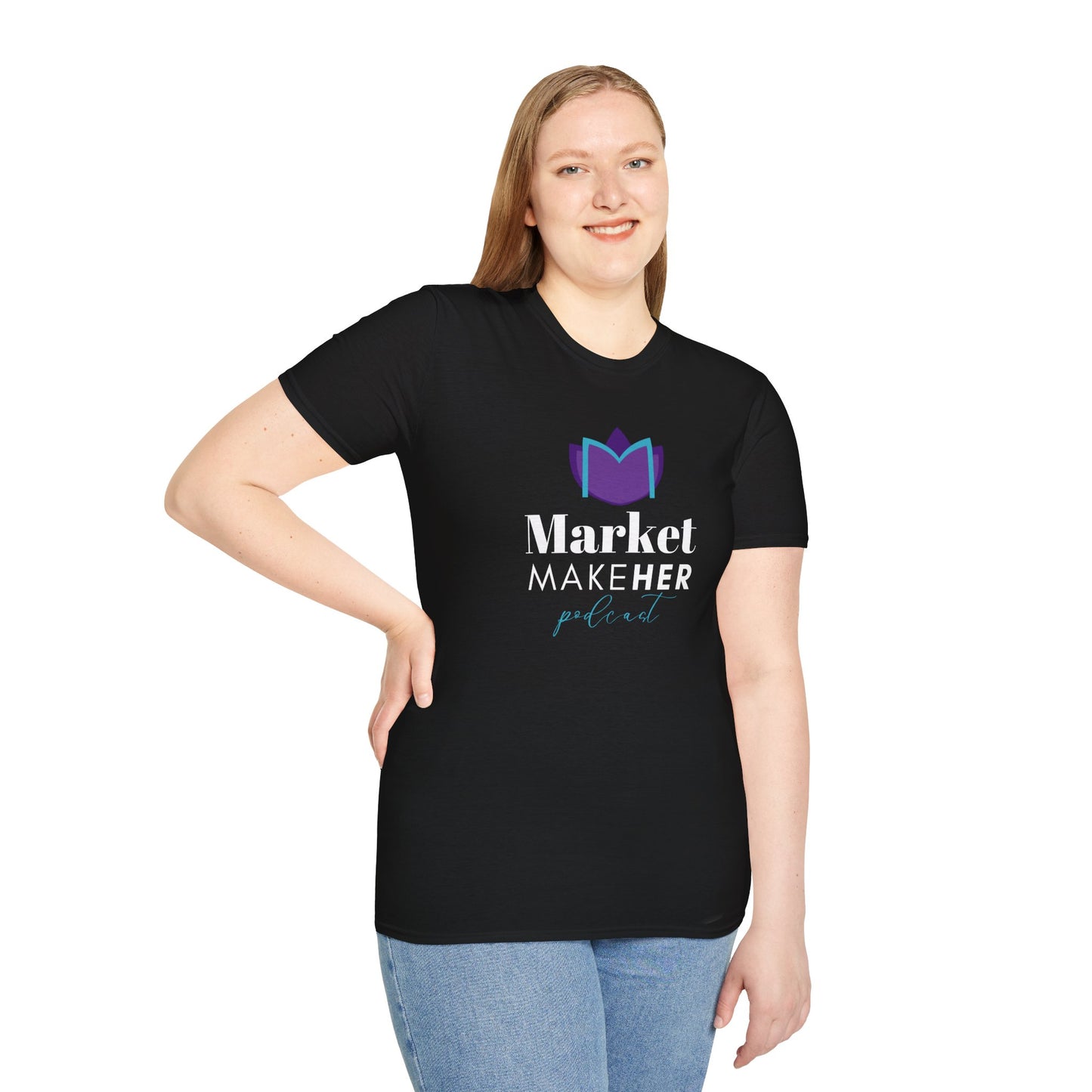 Logo Unisex T-Shirt for Market MakeHER Podcast Fans, Brand Merch, Finance Apparel, Market MakeHer Tee