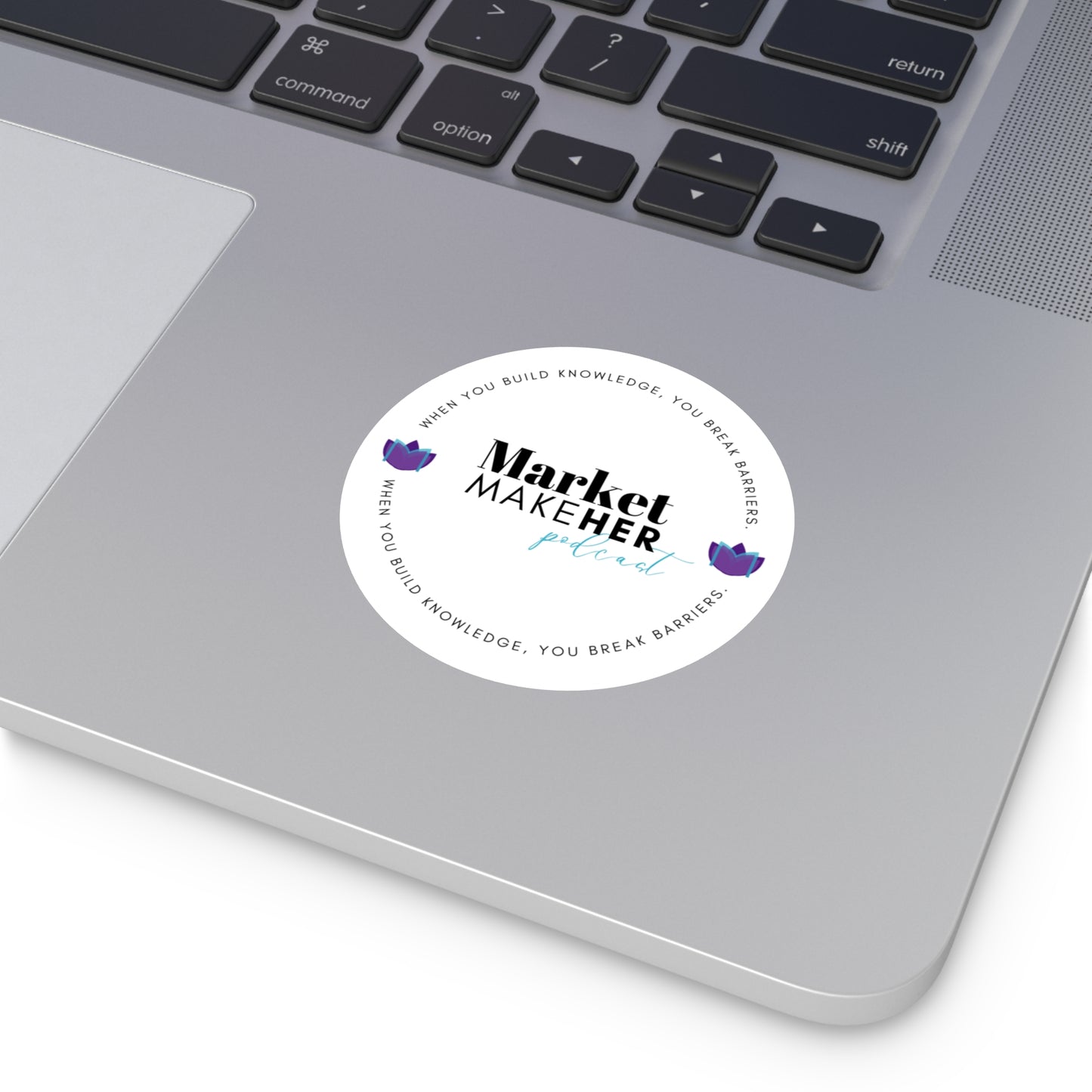 Market MakeHer Podcast Logo Round Vinyl Sticker