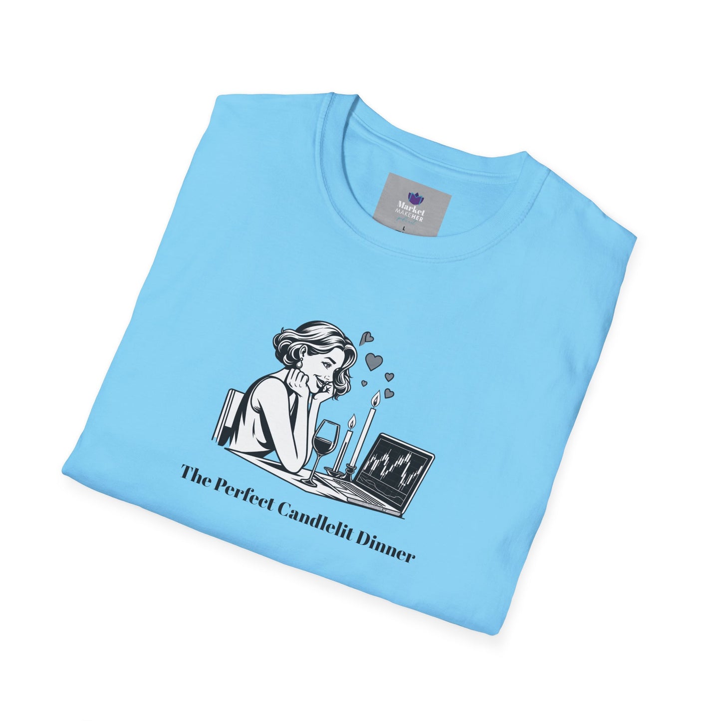 "The Perfect Candlelit Dinner" Finance T-Shirt by Jess Inskip - Unisex Soft Cotton Tee