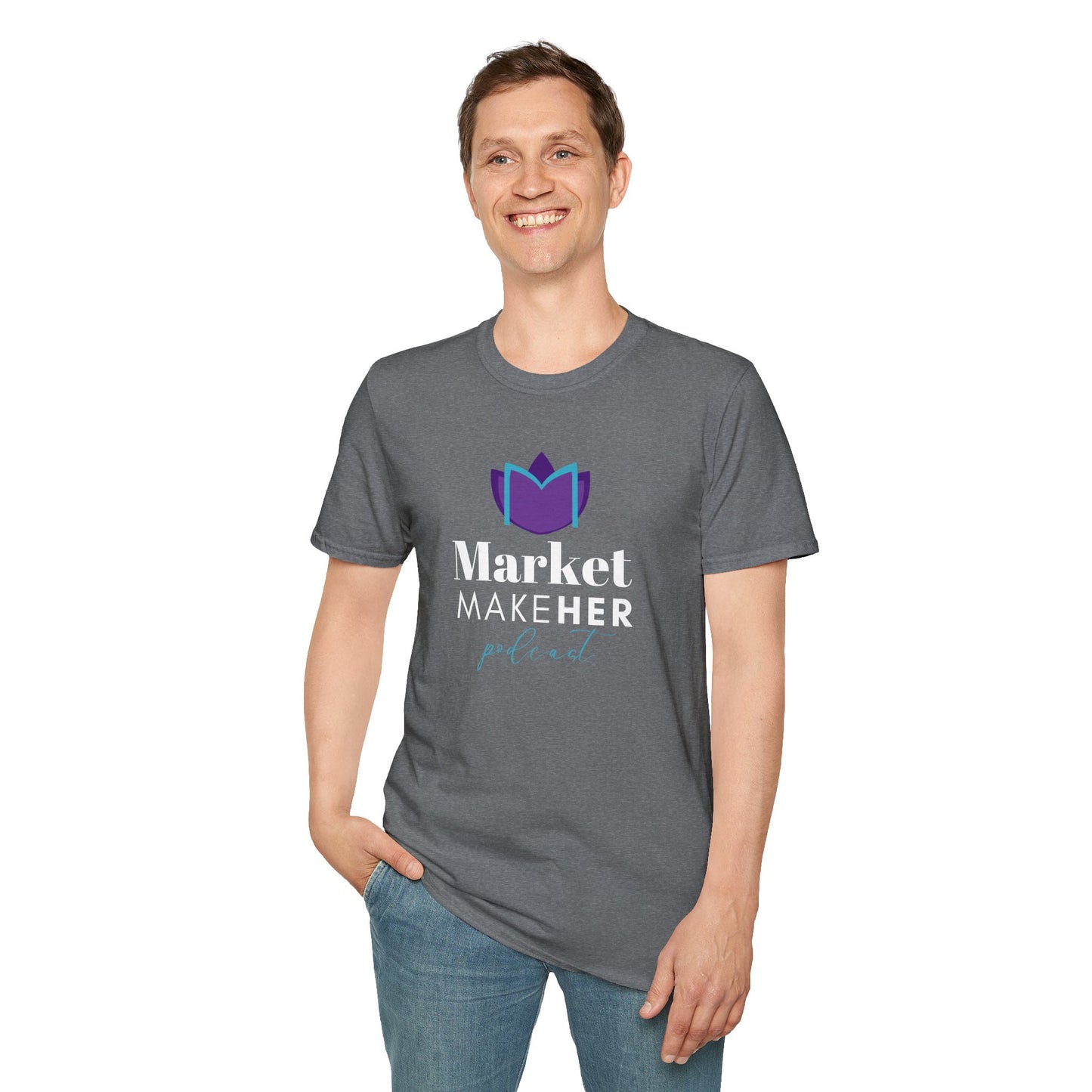 Logo Unisex T-Shirt for Market MakeHER Podcast Fans, Brand Merch, Finance Apparel, Market MakeHer Tee