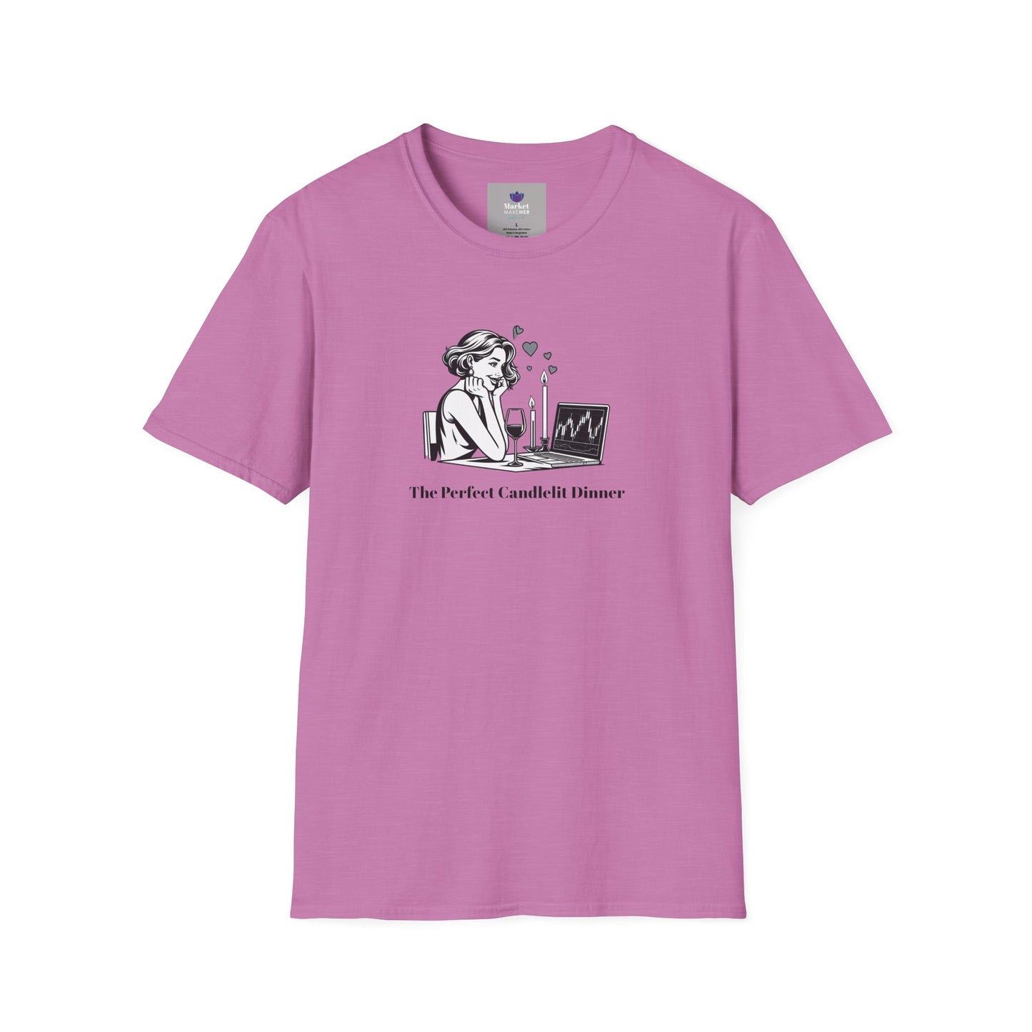 "The Perfect Candlelit Dinner" Finance T-Shirt by Jess Inskip - Unisex Soft Cotton Tee