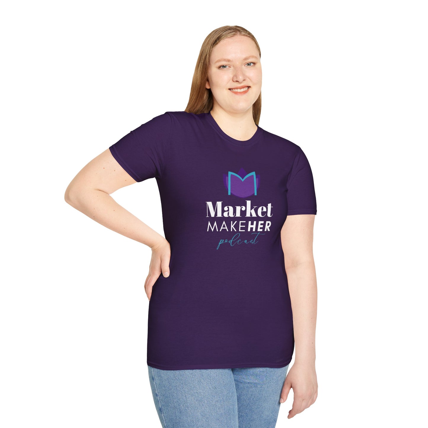 Logo Unisex T-Shirt for Market MakeHER Podcast Fans, Brand Merch, Finance Apparel, Market MakeHer Tee