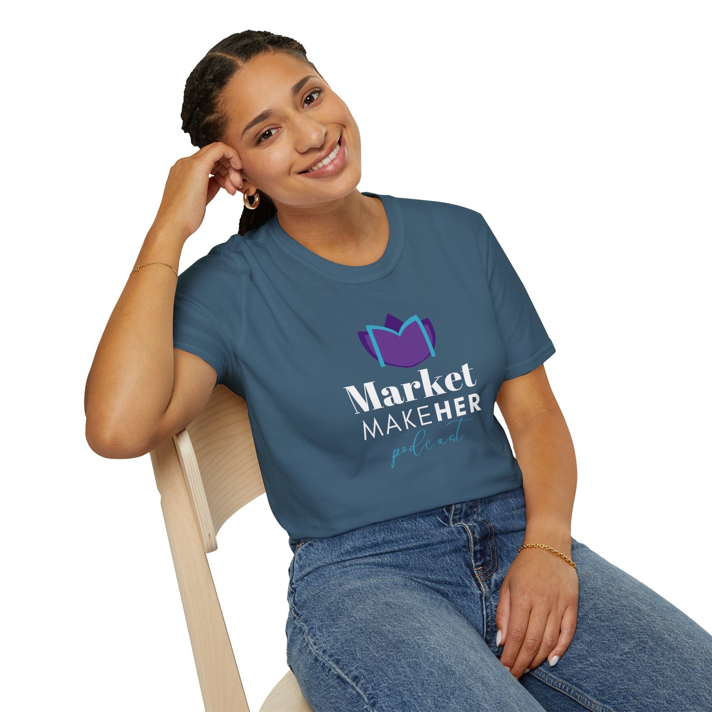 Logo Unisex T-Shirt for Market MakeHER Podcast Fans, Brand Merch, Finance Apparel, Market MakeHer Tee