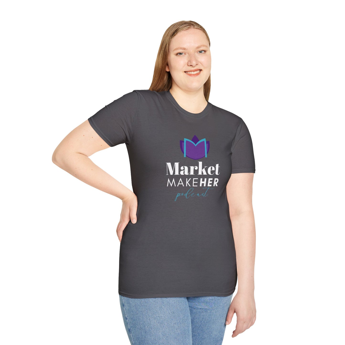 Logo Unisex T-Shirt for Market MakeHER Podcast Fans, Brand Merch, Finance Apparel, Market MakeHer Tee