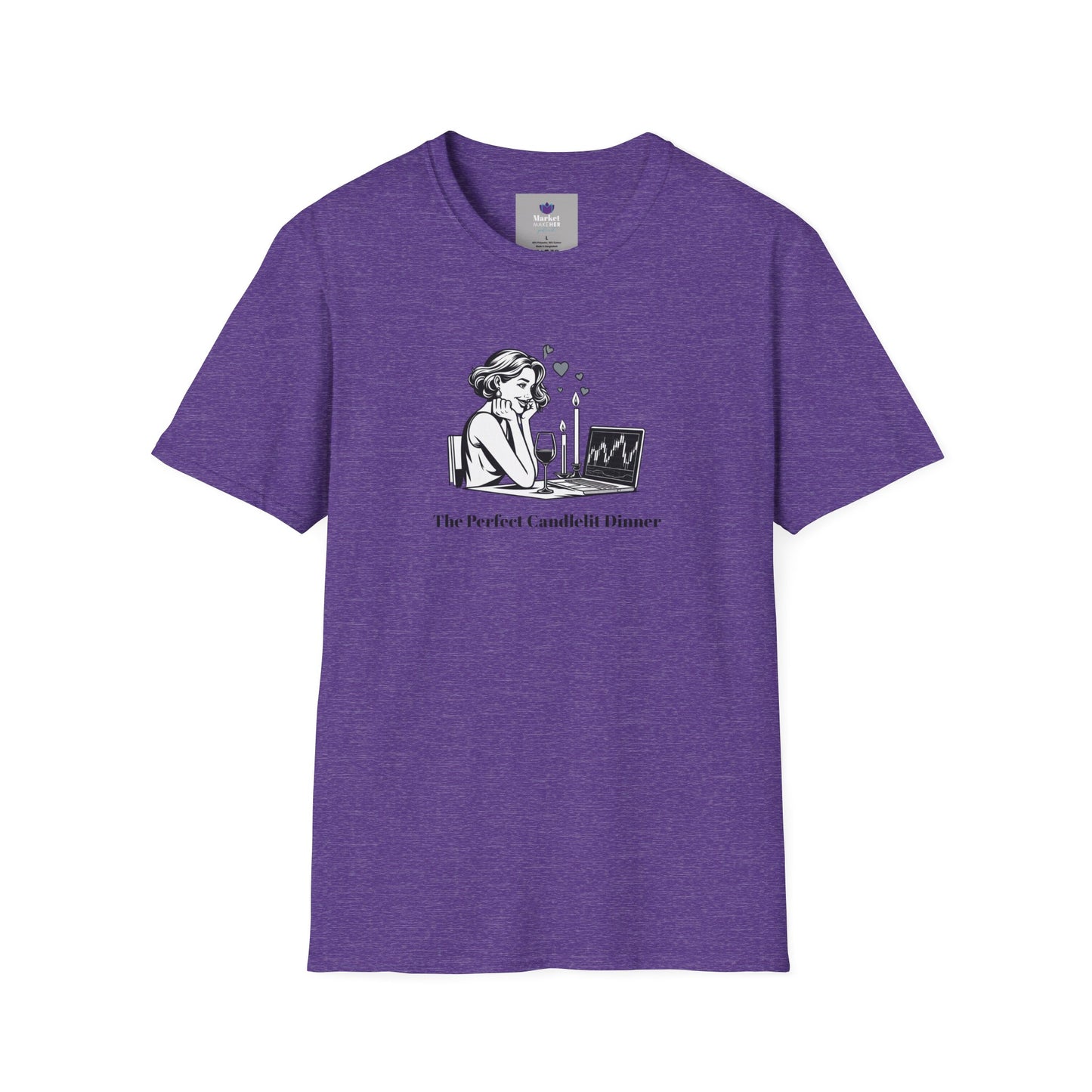 "The Perfect Candlelit Dinner" Finance T-Shirt by Jess Inskip - Unisex Soft Cotton Tee